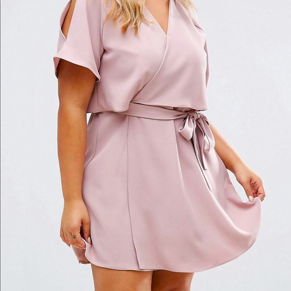 River Island Dusty Rose Wrap Dress
